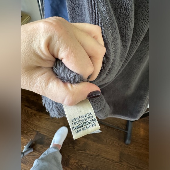 LL BEAN Women’s Small High Pile Full Zip Fleece Jacket Elbow Pads Gray - Picture 4 of 7